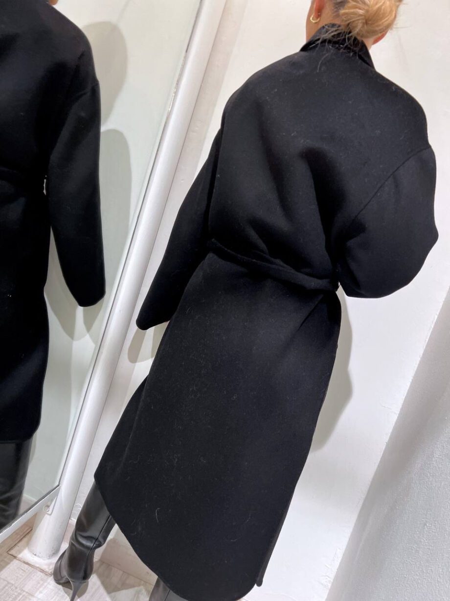 Shop Online Cappotto doppiopetto nero con fusciacca Vicolo