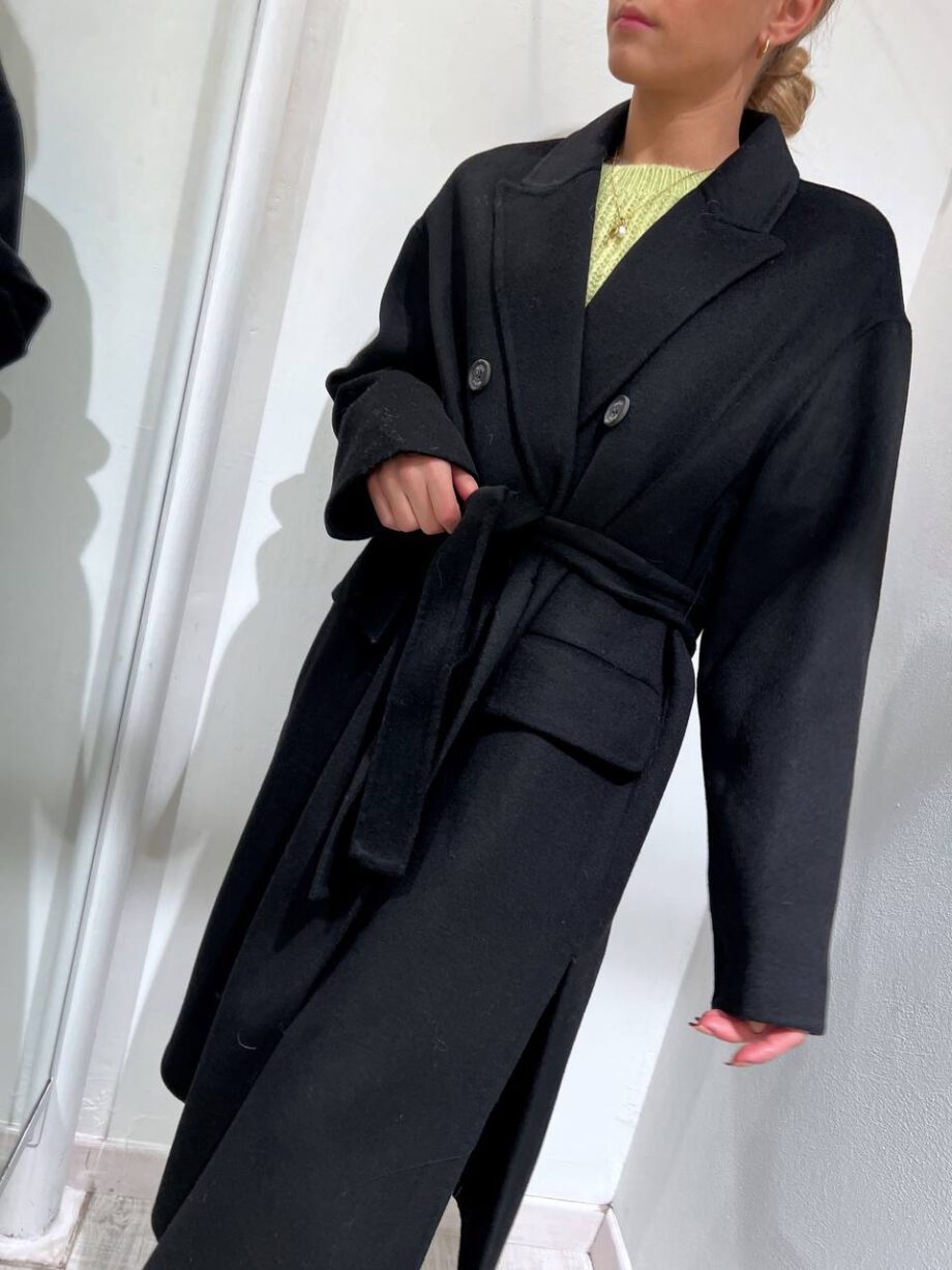 Shop Online Cappotto doppiopetto nero con fusciacca Vicolo