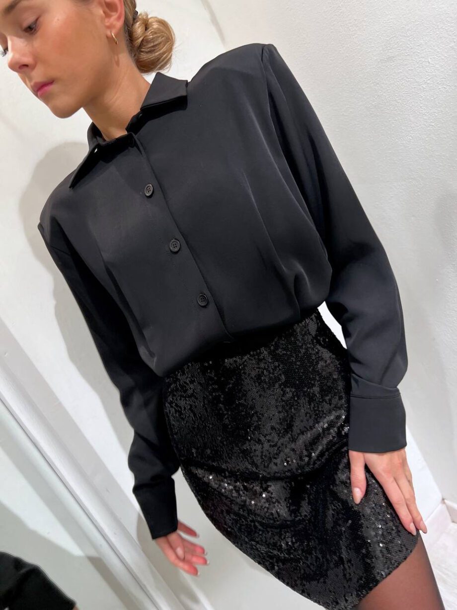 Shop Online Vestito camicia nero con paillettes Have One