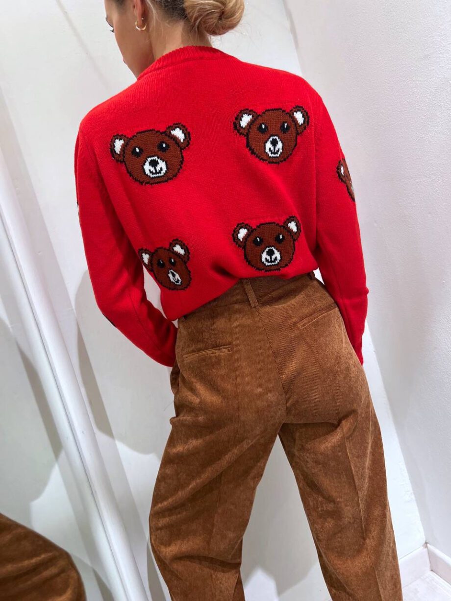Shop Online Maglione rosso con stampe orsetti Vicolo