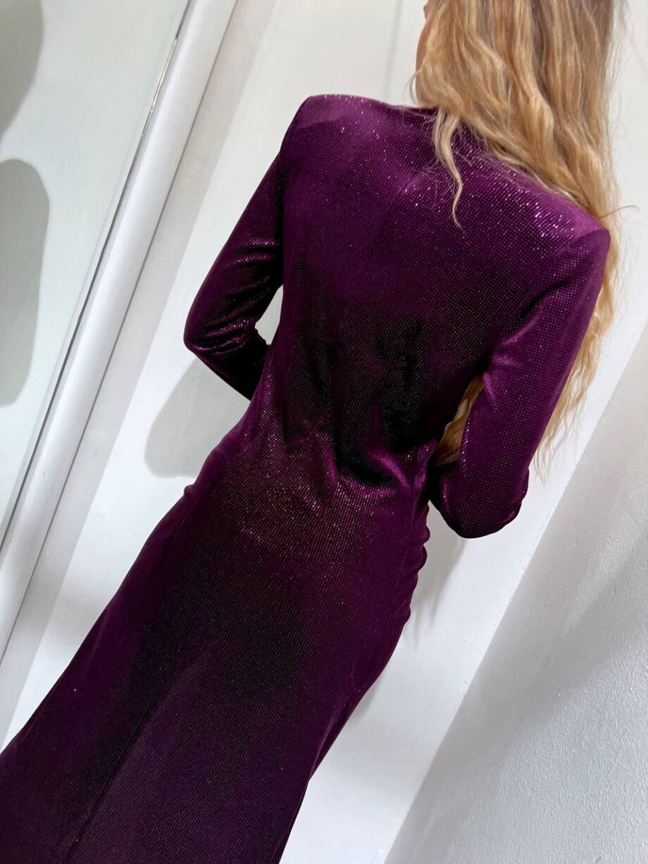 Shop Online Vestito lungo viola con glitter in ciniglia Vicolo