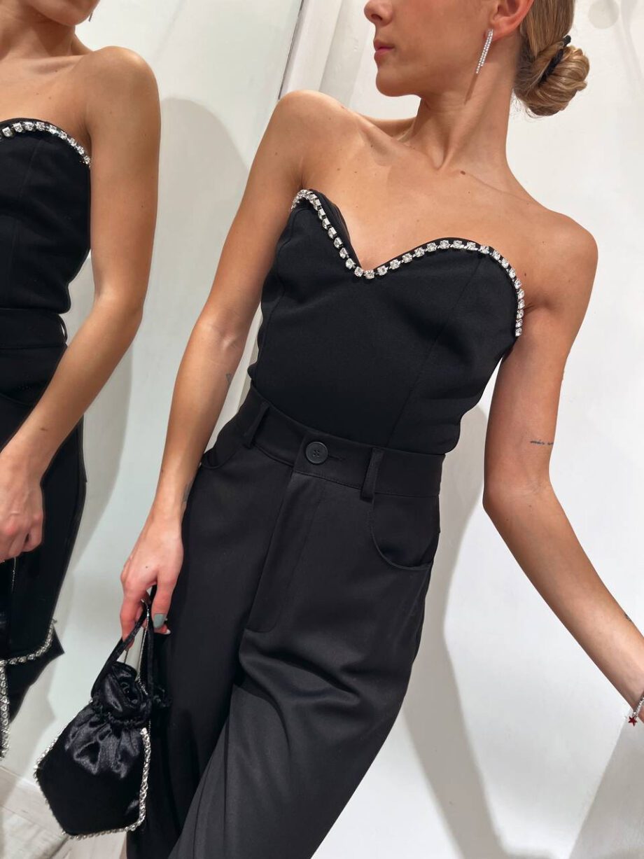 Shop Online Top corsetto nero con strass Have One