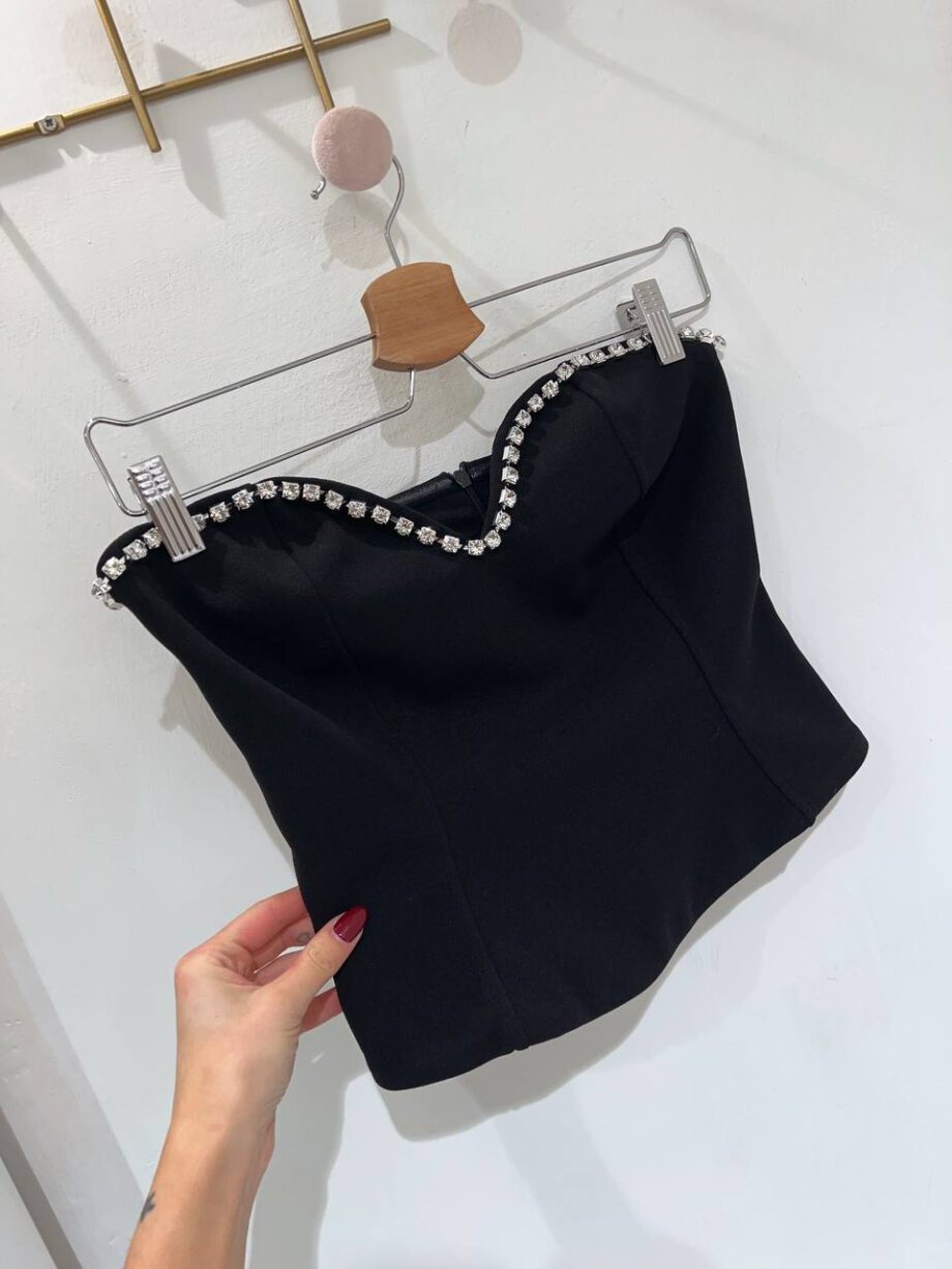 Shop Online Top corsetto nero con strass Have One