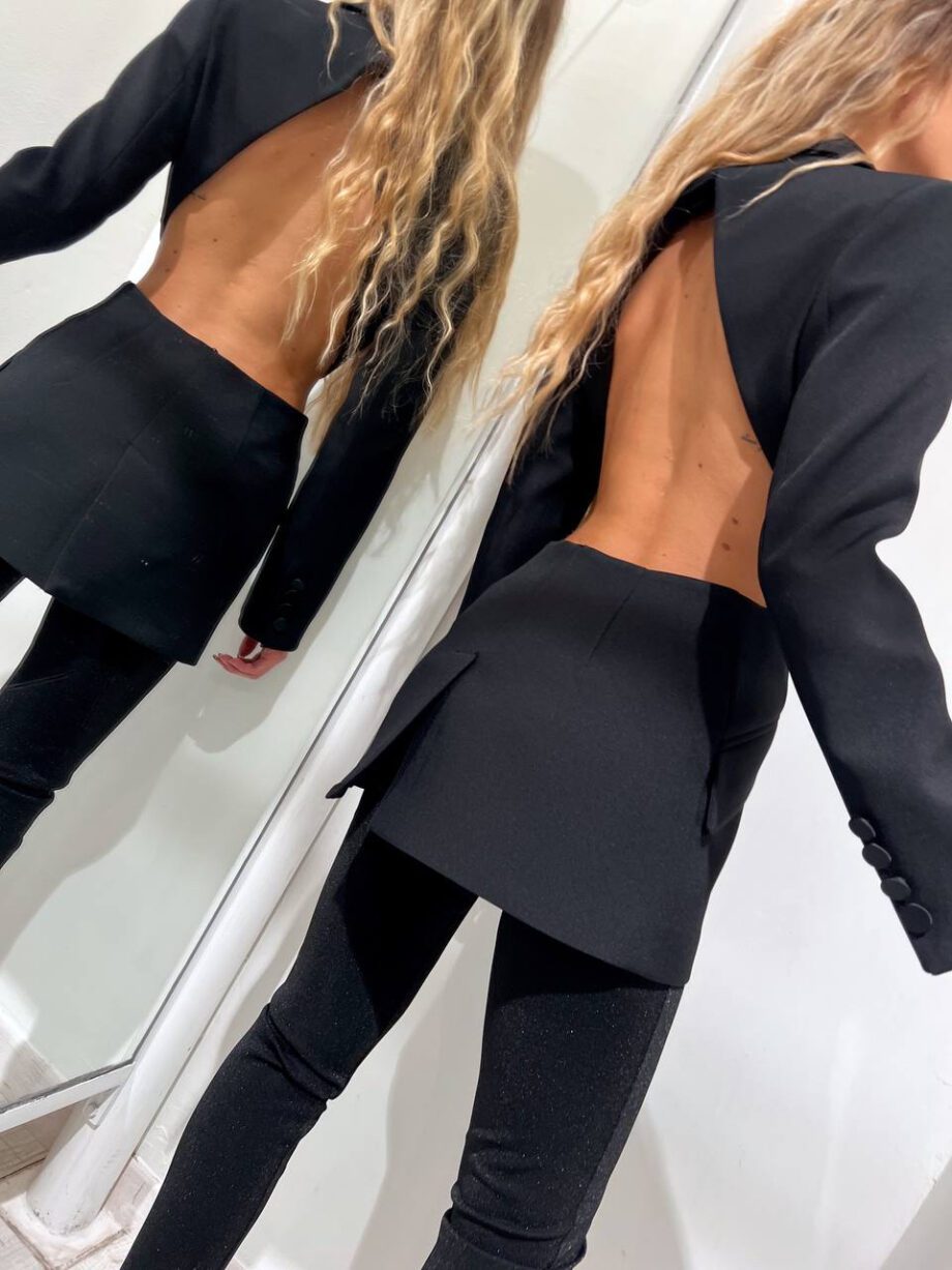 Shop Online Blazer nero cut out Vicolo