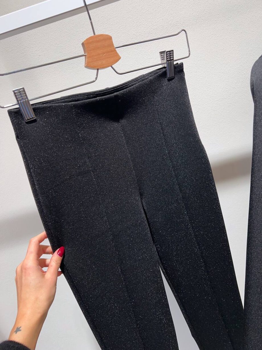 Shop Online Pantalone leggings nero a zampetta con lurex Vicolo