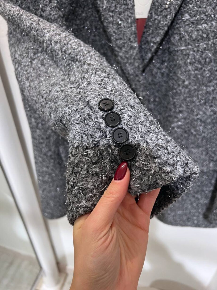 Shop Online Giaccone blazer oversize grigio bouclé Vicolo