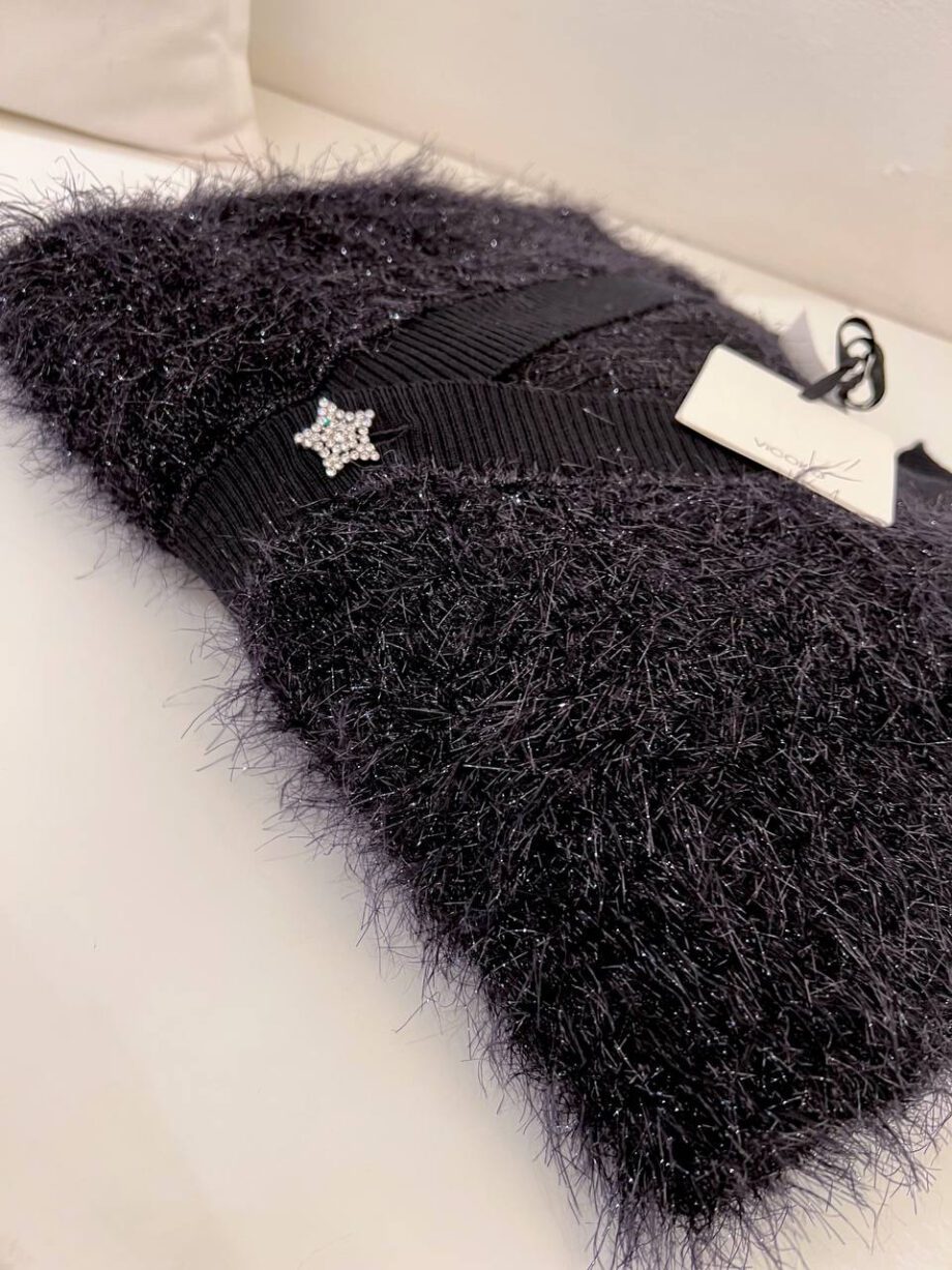 Shop Online Cardigan nero con peloncino lurex Vicolo