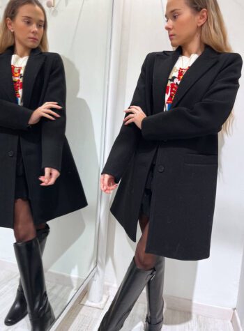 Shop Online Cappotto sfiancato due bottoni nero Vicolo