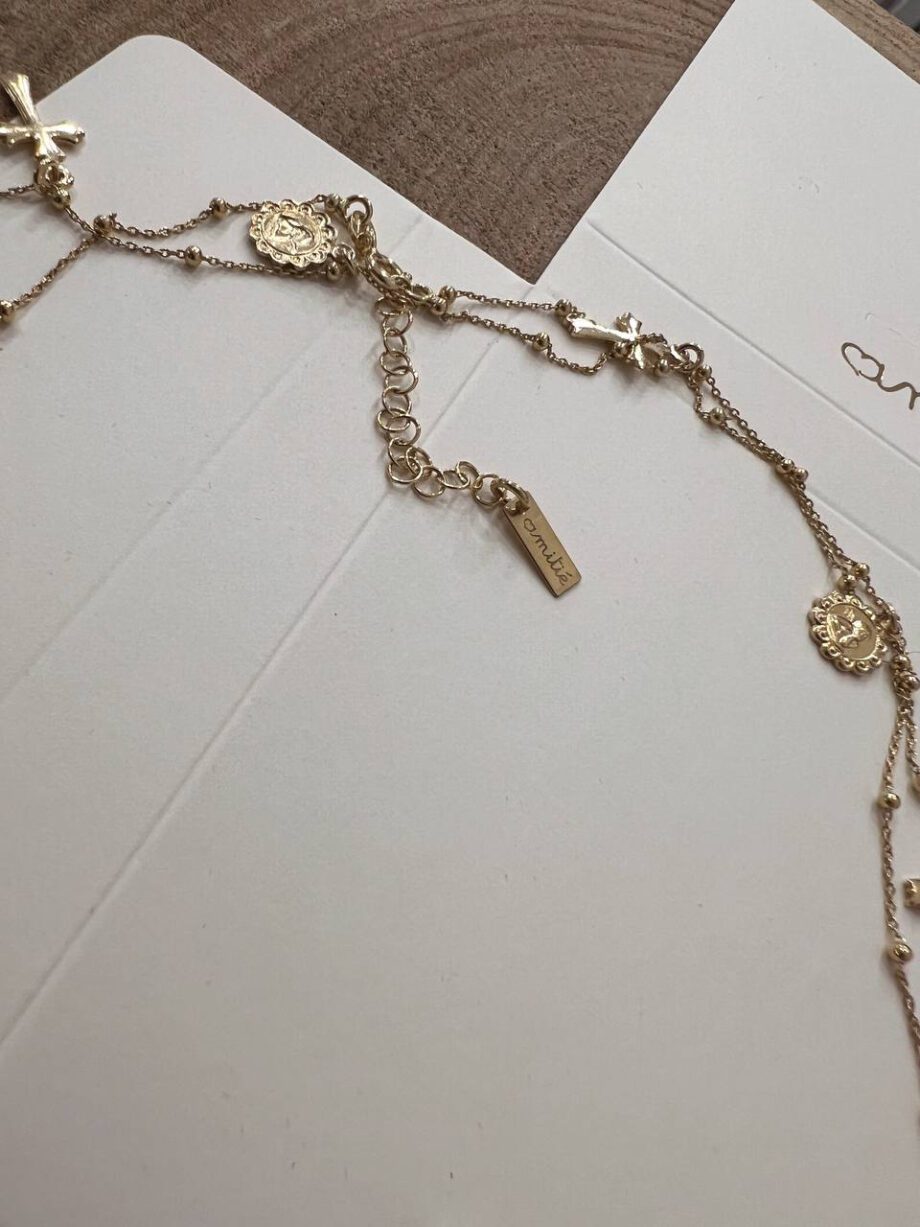 Shop Online Collana in argento 925 con croci e medaglie Amitié