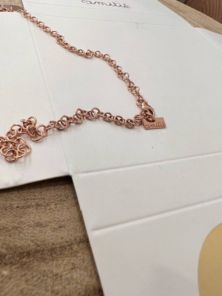 Shop Online Collana oro rosa charm girocollo Amitié