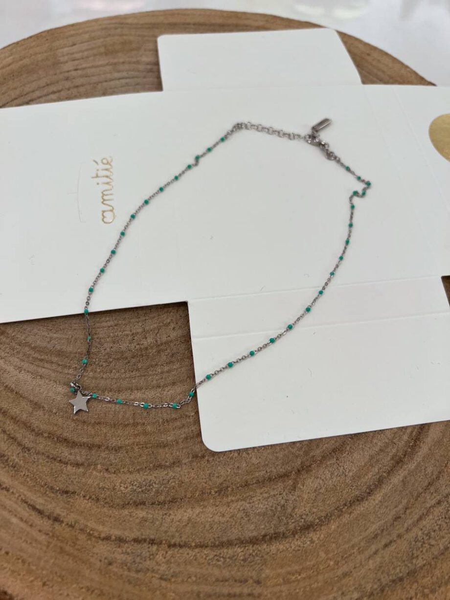 Shop Online Collana argento 925 pietre azzurre e stella Amitiè