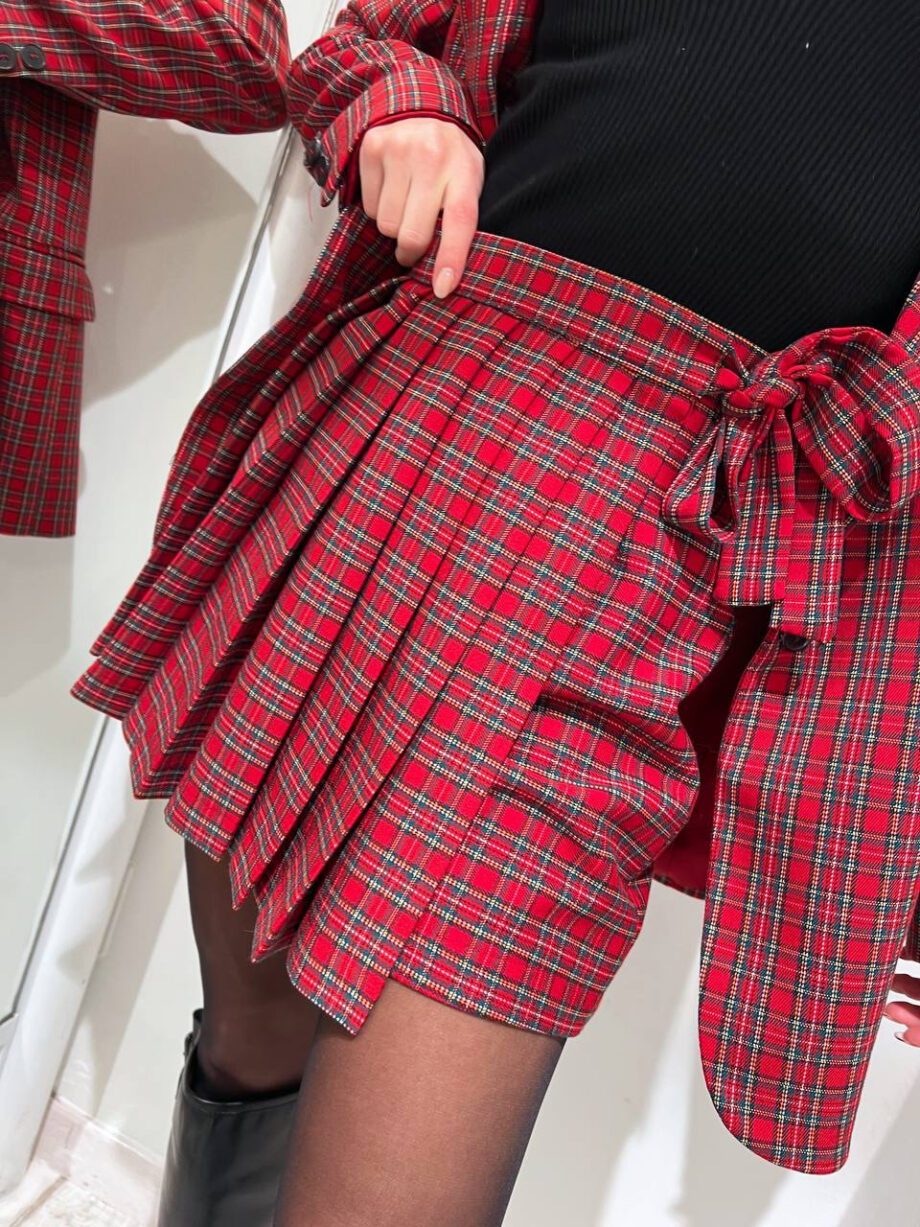 Shop Online Minigonna scozzese plissé con fiocco Vicolo
