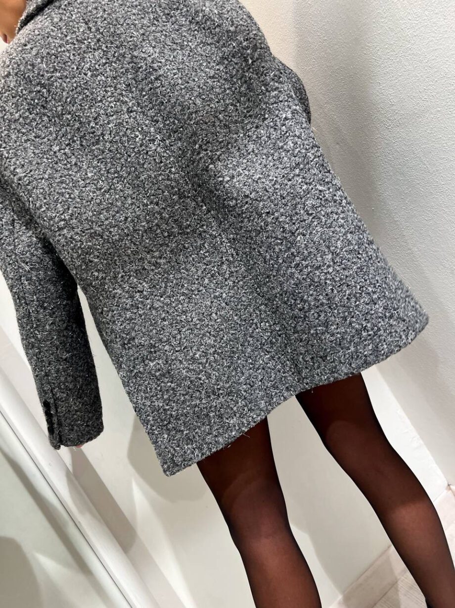 Shop Online Giaccone blazer oversize grigio bouclé Vicolo