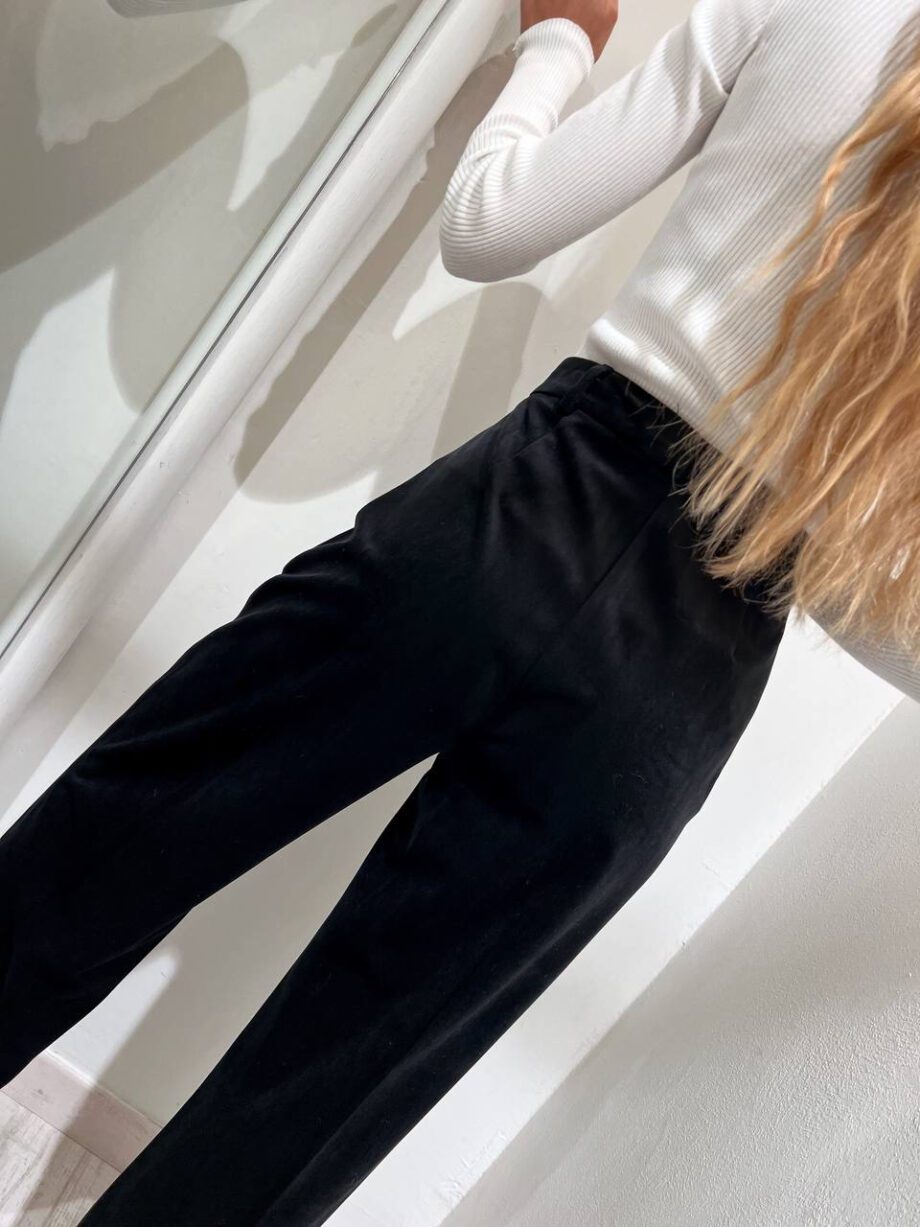 Shop Online Pantalone palazzo nero in velluto Vicolo