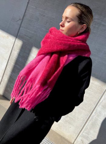 Shop Online Sciarpa in viscosa bicolore rosa e fucsia Vicolo