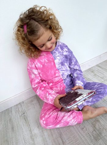 Shop Online Pantalone tuta tie dye rosa e fucsia Name It