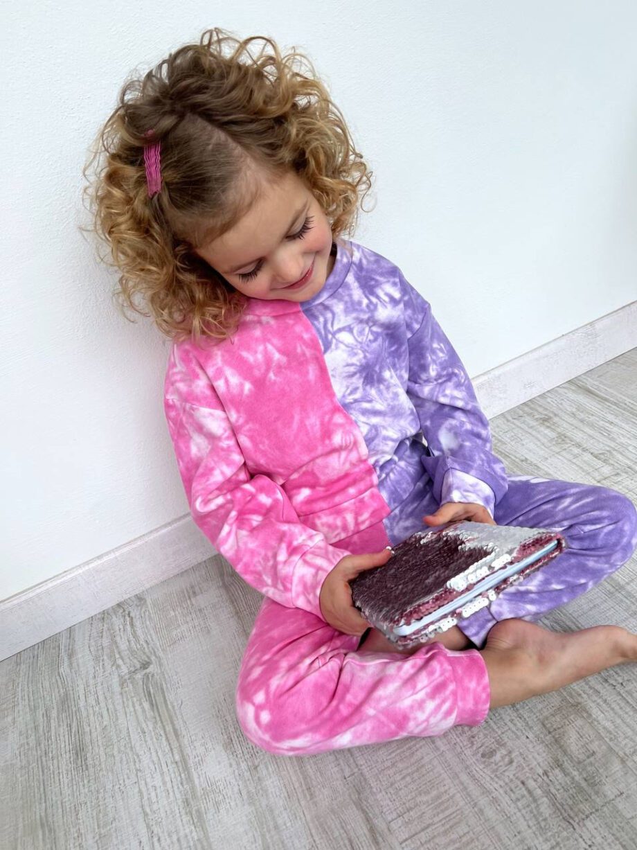 Shop Online Pantalone tuta tie dye rosa e fucsia Name It