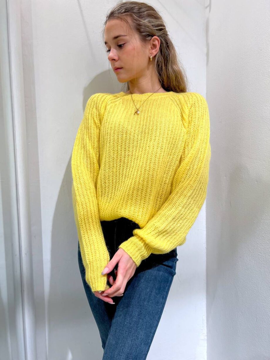 Shop Online Maglione girocollo in mohair giallo Vicolo