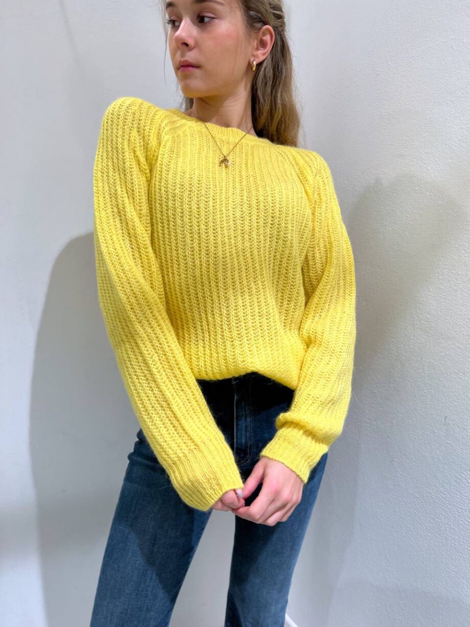 Shop Online Maglione girocollo in mohair giallo Vicolo