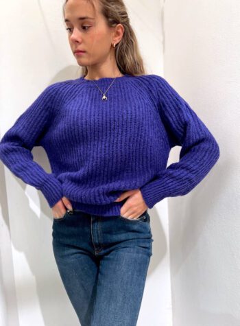 Shop Online Maglione girocollo in mohair viola Vicolo