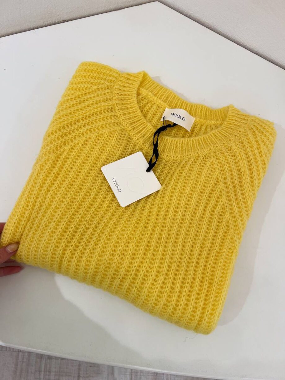 Shop Online Maglione girocollo in mohair giallo Vicolo