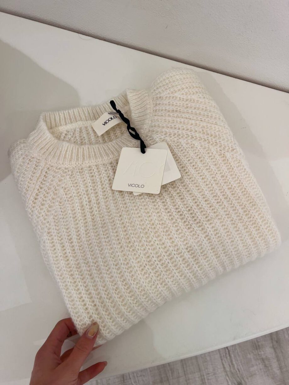 Shop Online Maglione girocollo in mohair bianco Vicolo