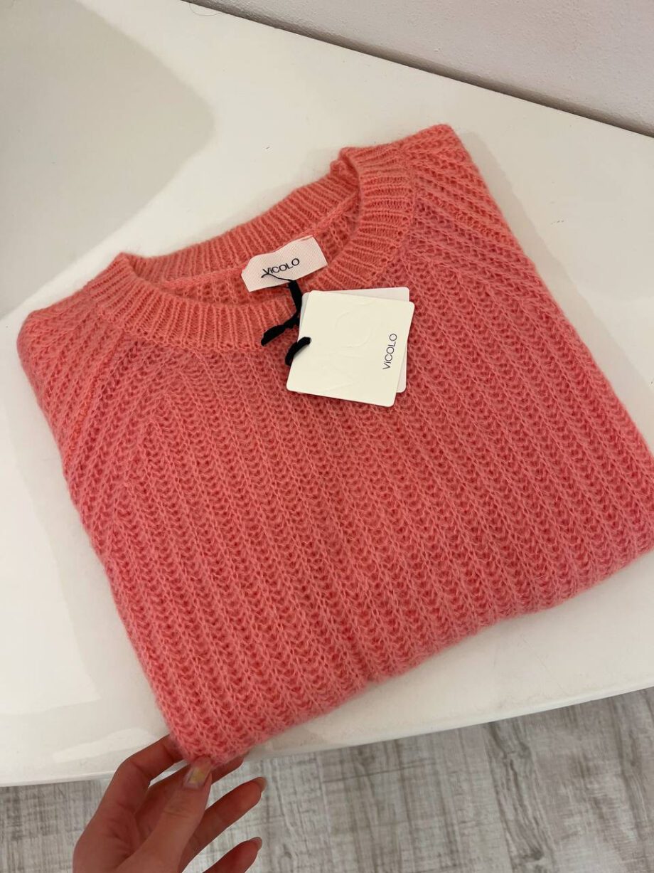 Shop Online Maglione girocollo in mohair rosa bubble Vicolo