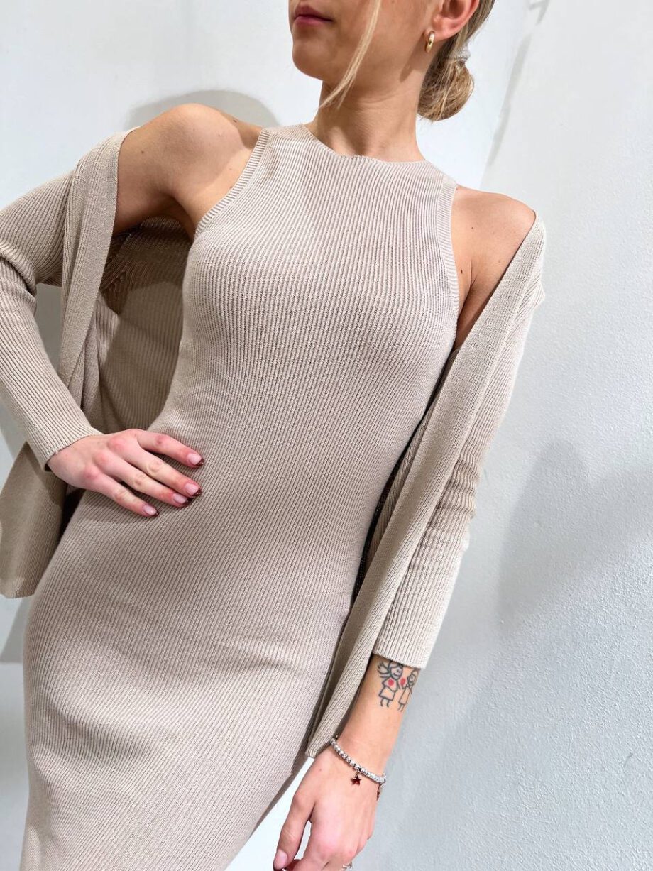 Shop Online Cardigan in maglia aperto beige Souvenir