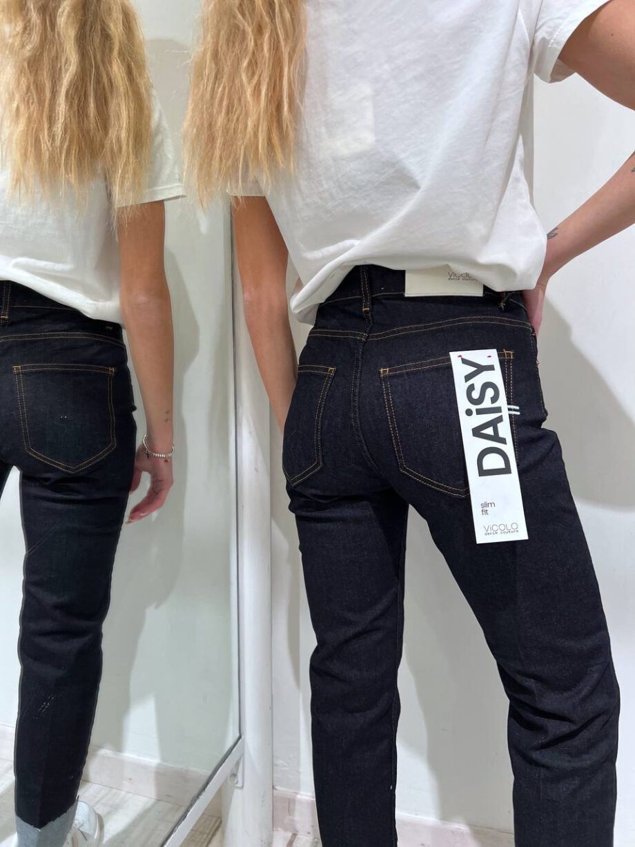 Shop Online Jeans Daisy scuro con cuciture Vicolo