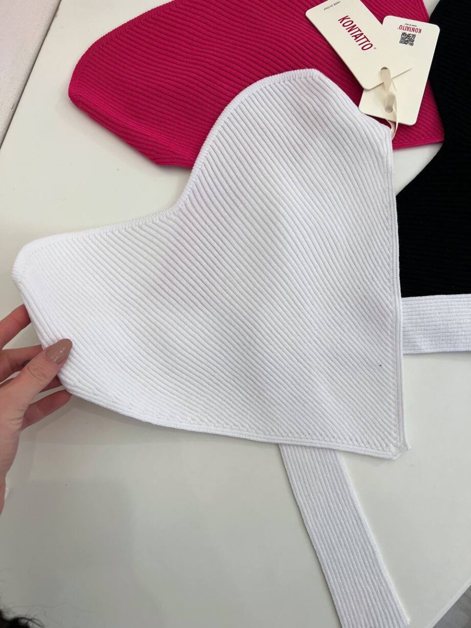 Shop Online Top foulard in maglia bianco Kontatto