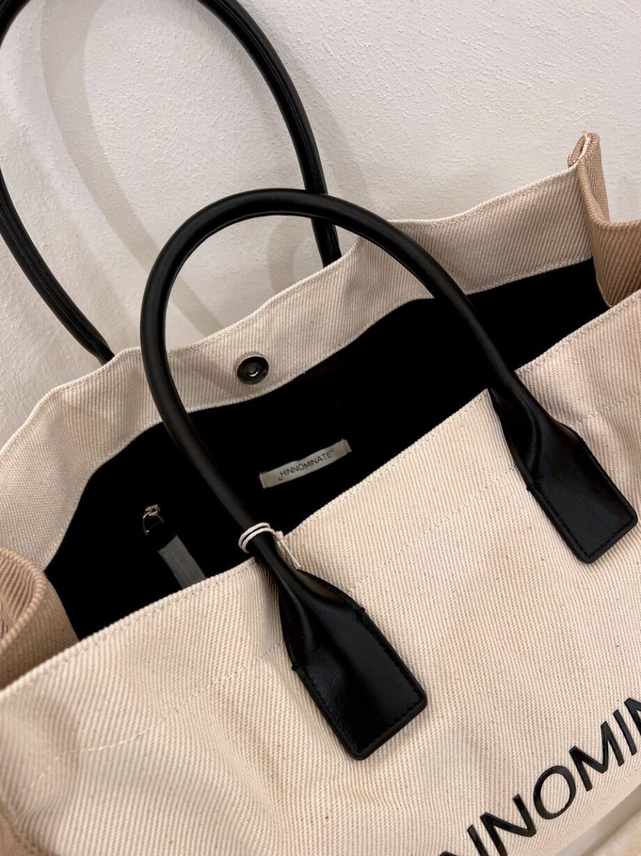 Shop Online Shopper beige in tessuto con logo Hinnominate