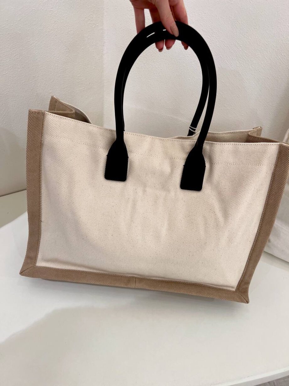Shop Online Shopper beige in tessuto con logo Hinnominate