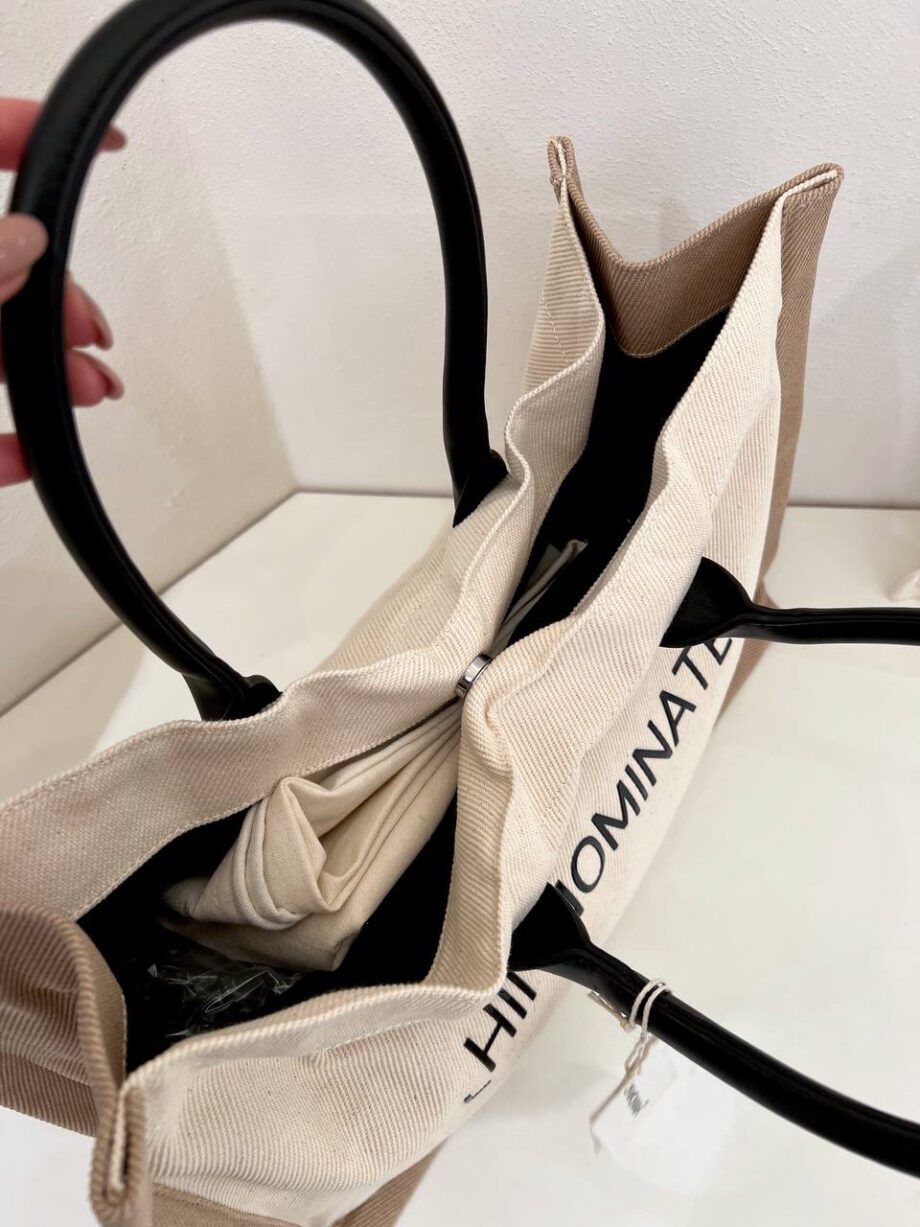 Shop Online Shopper beige in tessuto con logo Hinnominate