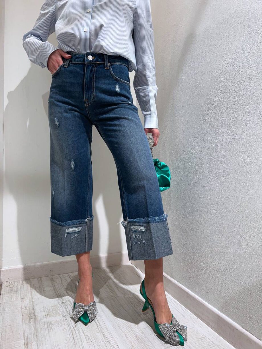 Shop Online Jeans palazzo cropped con rovescia Vicolo