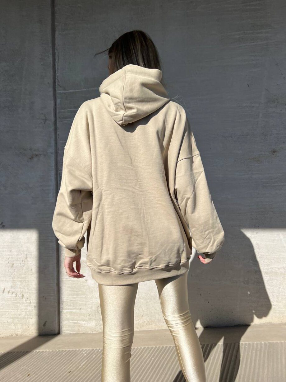 Shop Online Felpa oversize beige con cappuccio Hinnominate