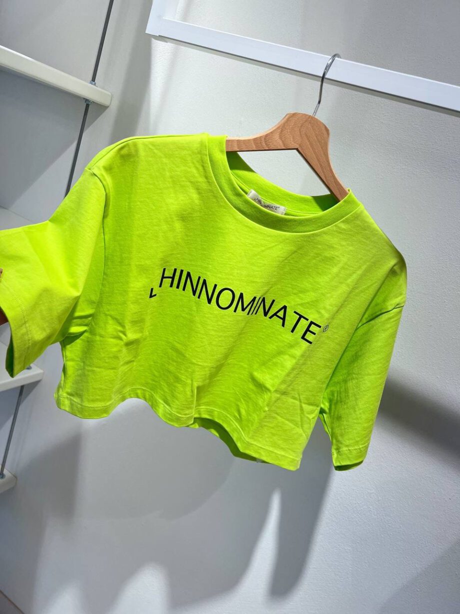 Shop Online T-shirt crop ampia lime Hinnominate