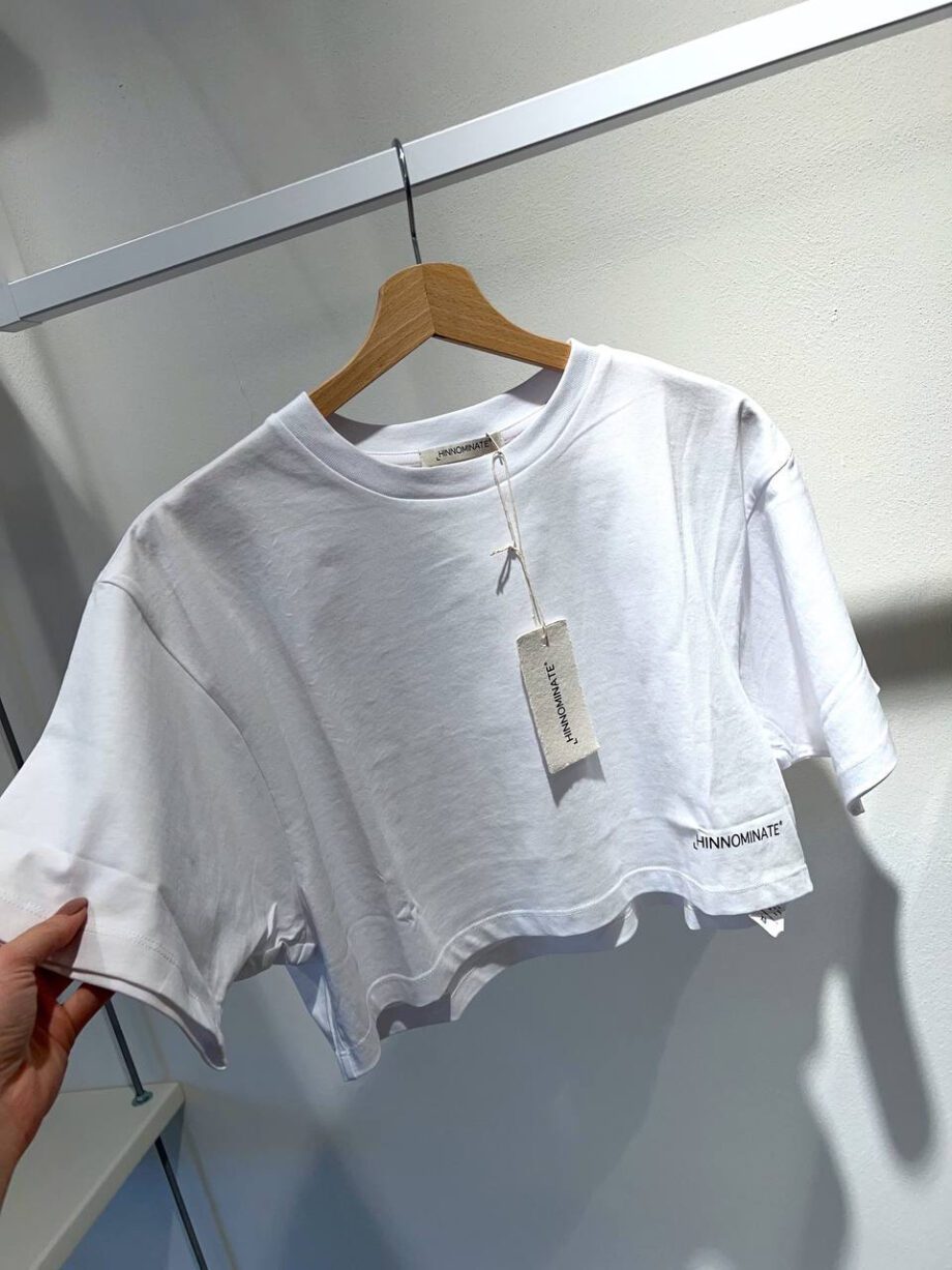 Shop Online T-shirt crop ampia bianca Hinnominate
