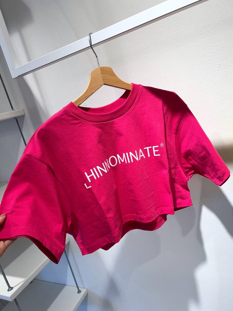 Shop Online T-shirt crop ampia fucsia Hinnominate