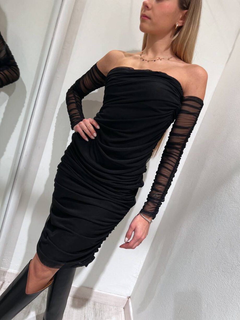 Shop Online Vestito midi in tulle drappeggiato The Lulù