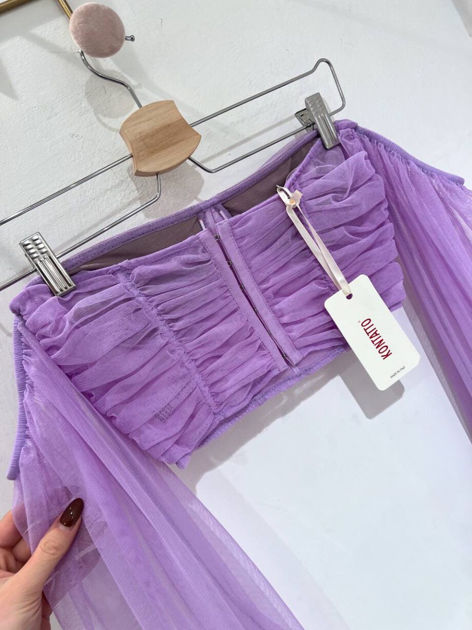 Shop Online Top corsetto in tulle lilla Kontatto