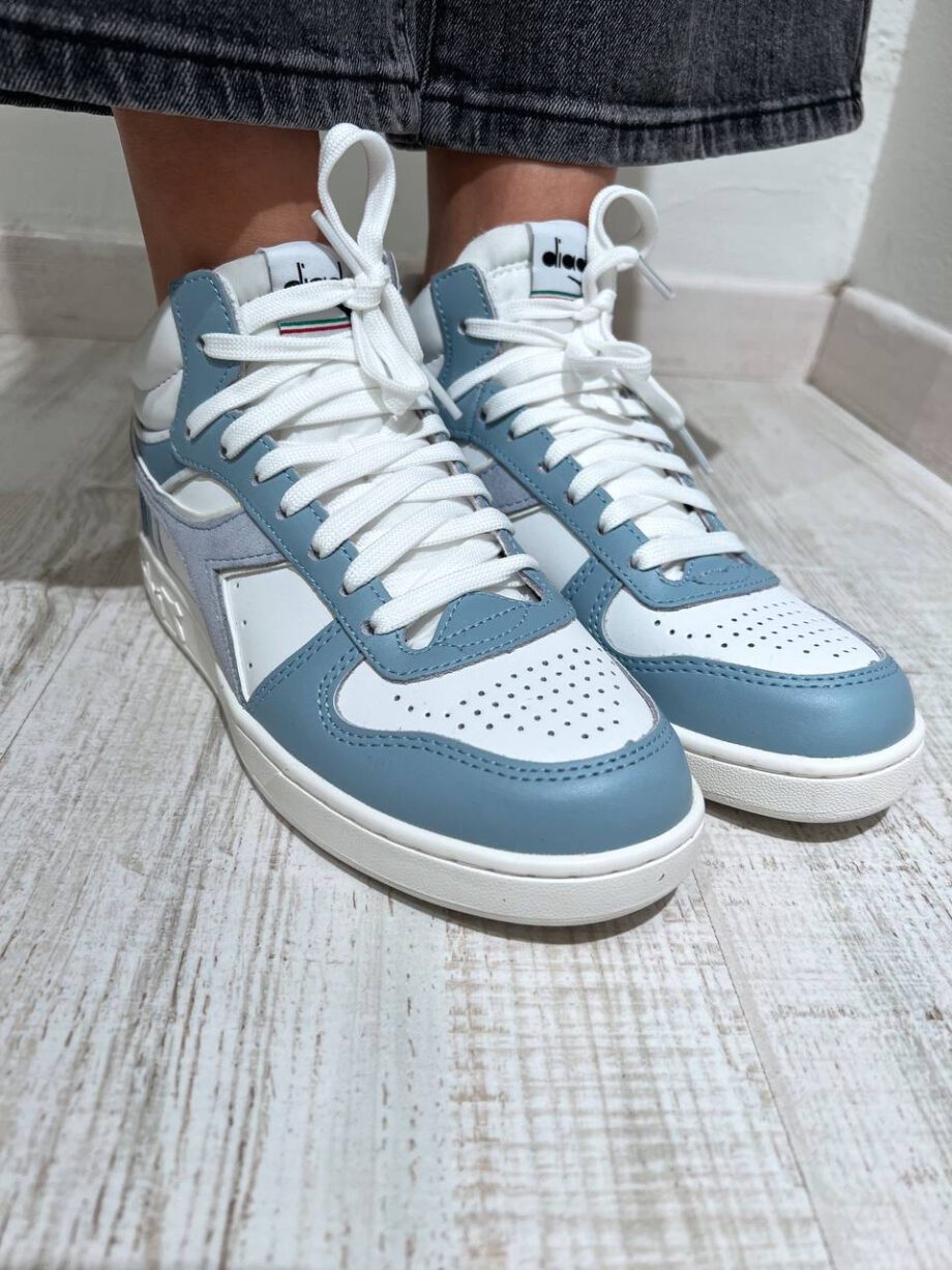 Shop Online Sneakers magic basket demi bianche e azzurre Diadora
