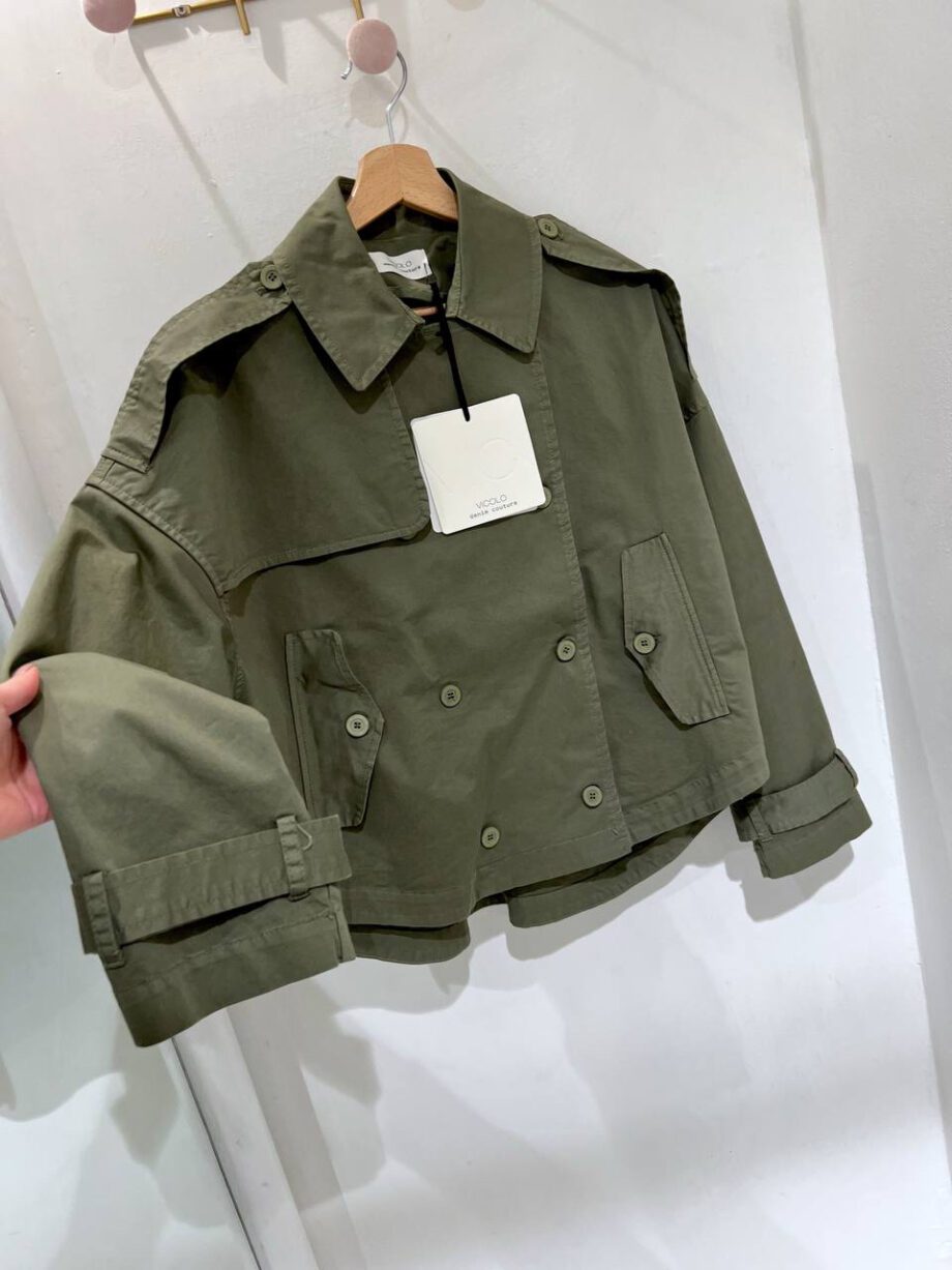 Shop Online Trench corto verde militare Vicolo