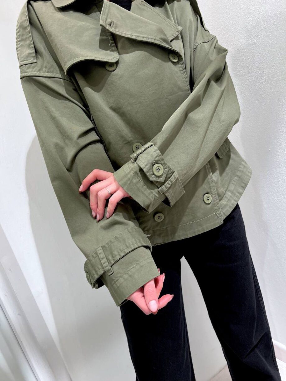 Shop Online Trench corto verde militare Vicolo