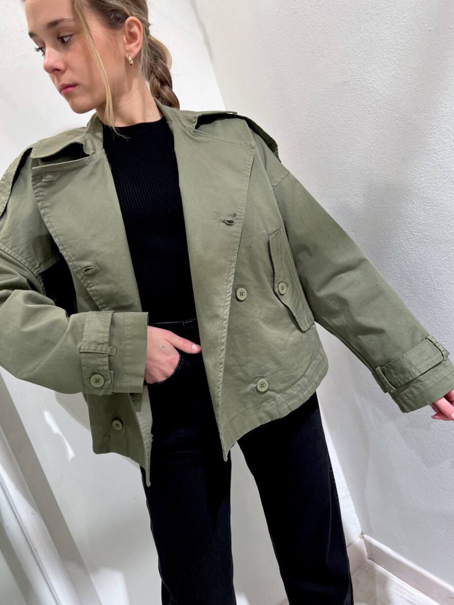 Shop Online Trench corto verde militare Vicolo