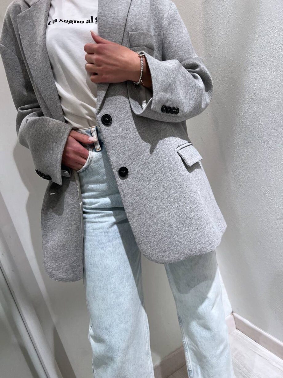 Shop Online Blazer over grigio in felpa Vicolo