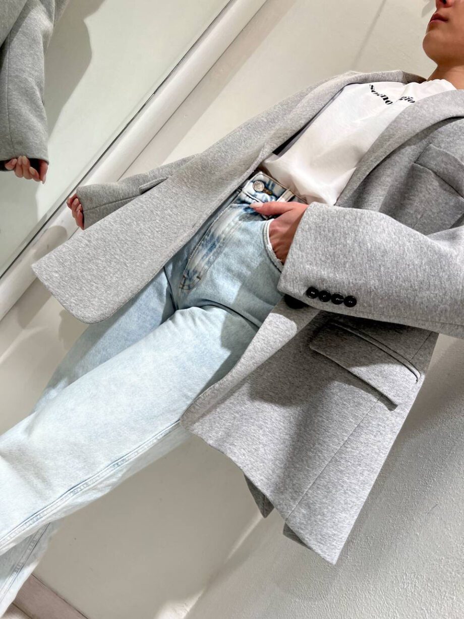 Shop Online Blazer over grigio in felpa Vicolo