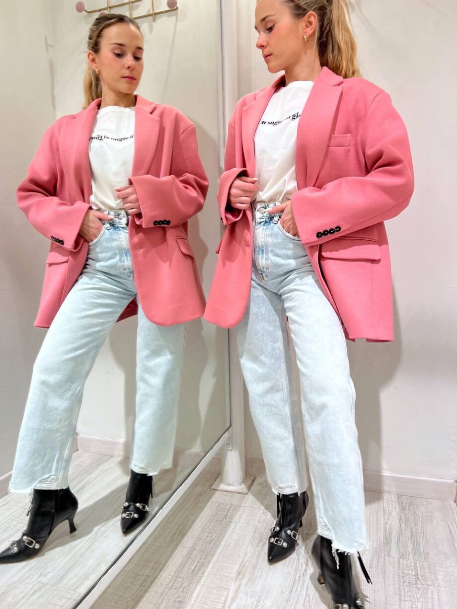 Shop Online Blazer over rosa in felpa Vicolo