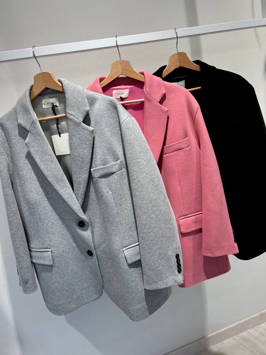 Shop Online Blazer over grigio in felpa Vicolo