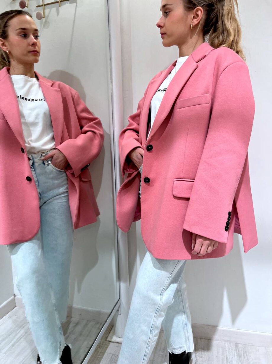 Shop Online Blazer over rosa in felpa Vicolo