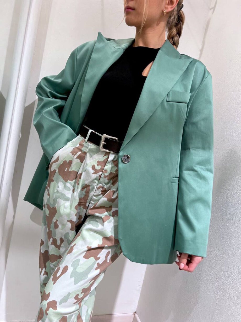 Shop Online Blazer oversize menta in cotone HaveOne